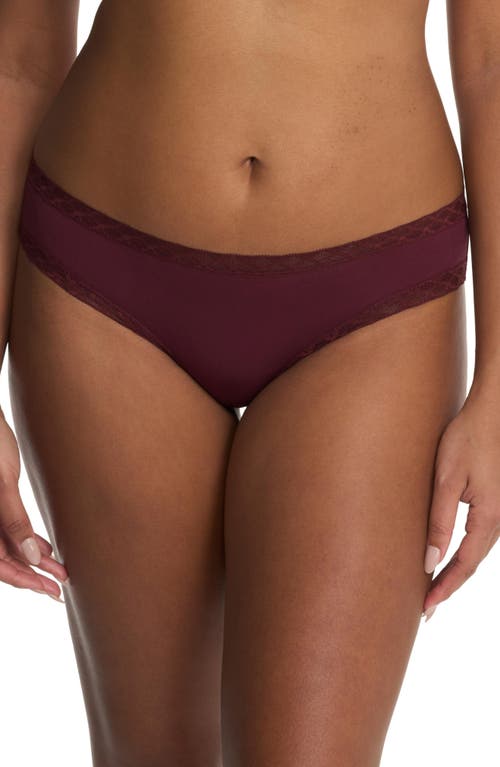 Natori Bliss Lace-trim Cotton Brief Underwear 156058 In Brown