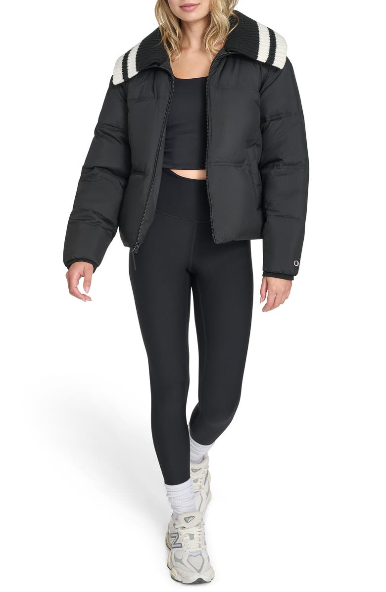 Champion Shawl Collar Puffer Jacket, Alternate, color, Black