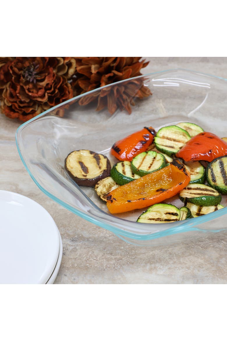Carnegie Hill 14 inch x 12 Inch x 2.8 Inch Tempe Glass Baking Pan with Built-in Handles, Alternate, color, Clear