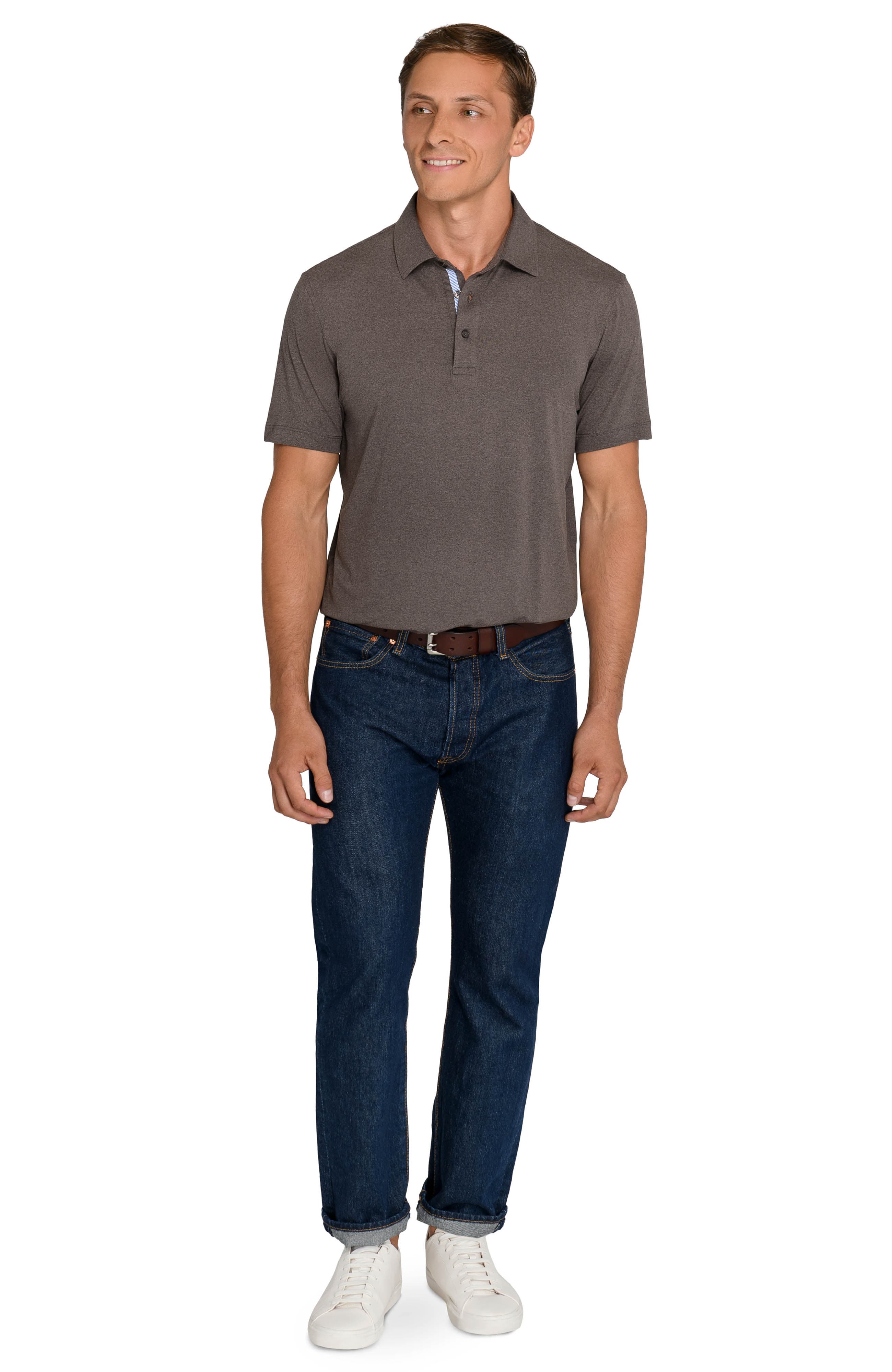 CONSTRUCT Slim Fit Newport Butter-Soft Short Sleeve Polo (Men) | Nordstrom
