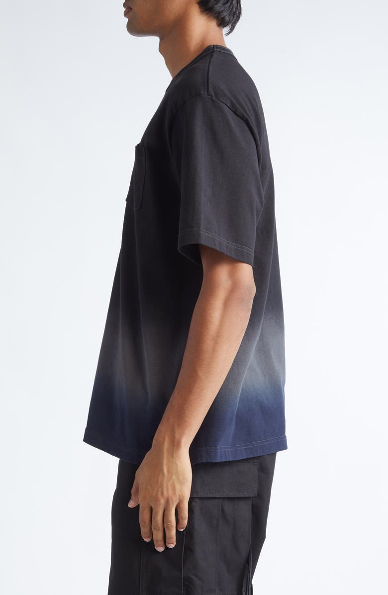 Sacai Garment Dye Cotton Jersey T-Shirt, Alternate, color, Black