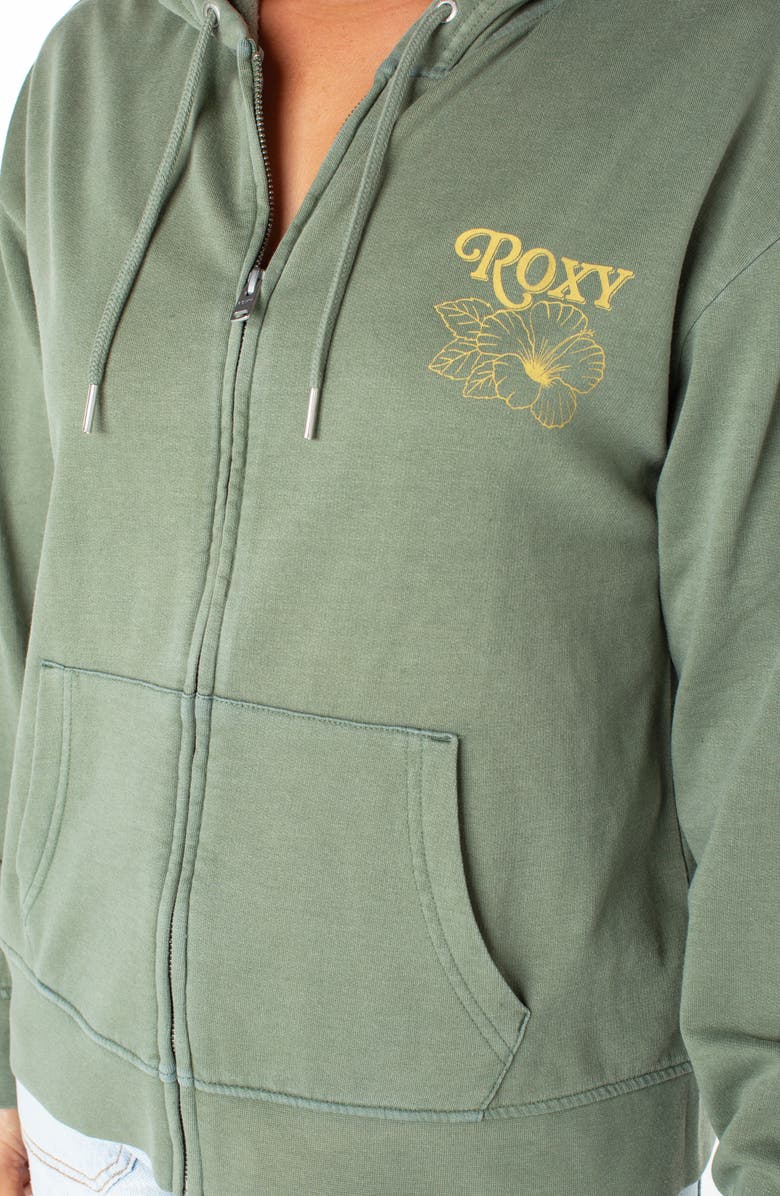 Roxy Sweet Rhythm Full Zip Hoodie, Alternate, color, Agave Gree