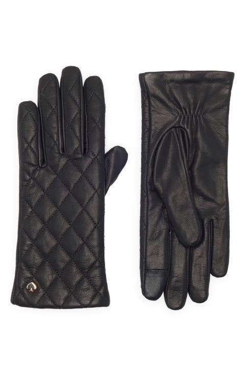 quilted spade leather gloves