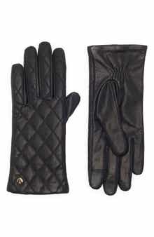 Kate Spade New York quilted spade leather gloves