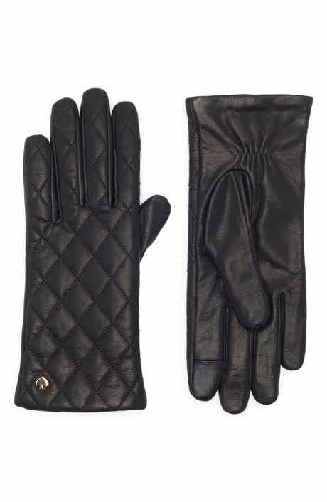 Kate Spade New York quilted spade leather gloves