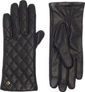 Kate Spade New York quilted spade leather gloves