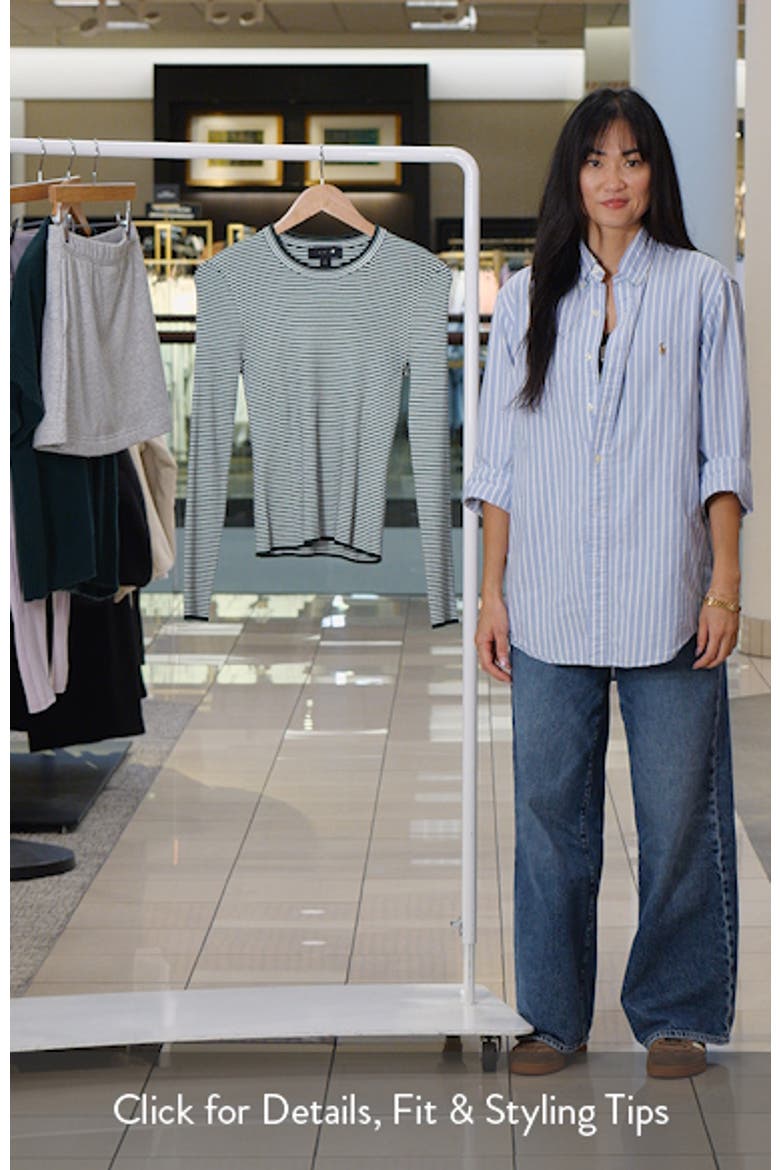 Ribbed Stripe Long Sleeve Top video