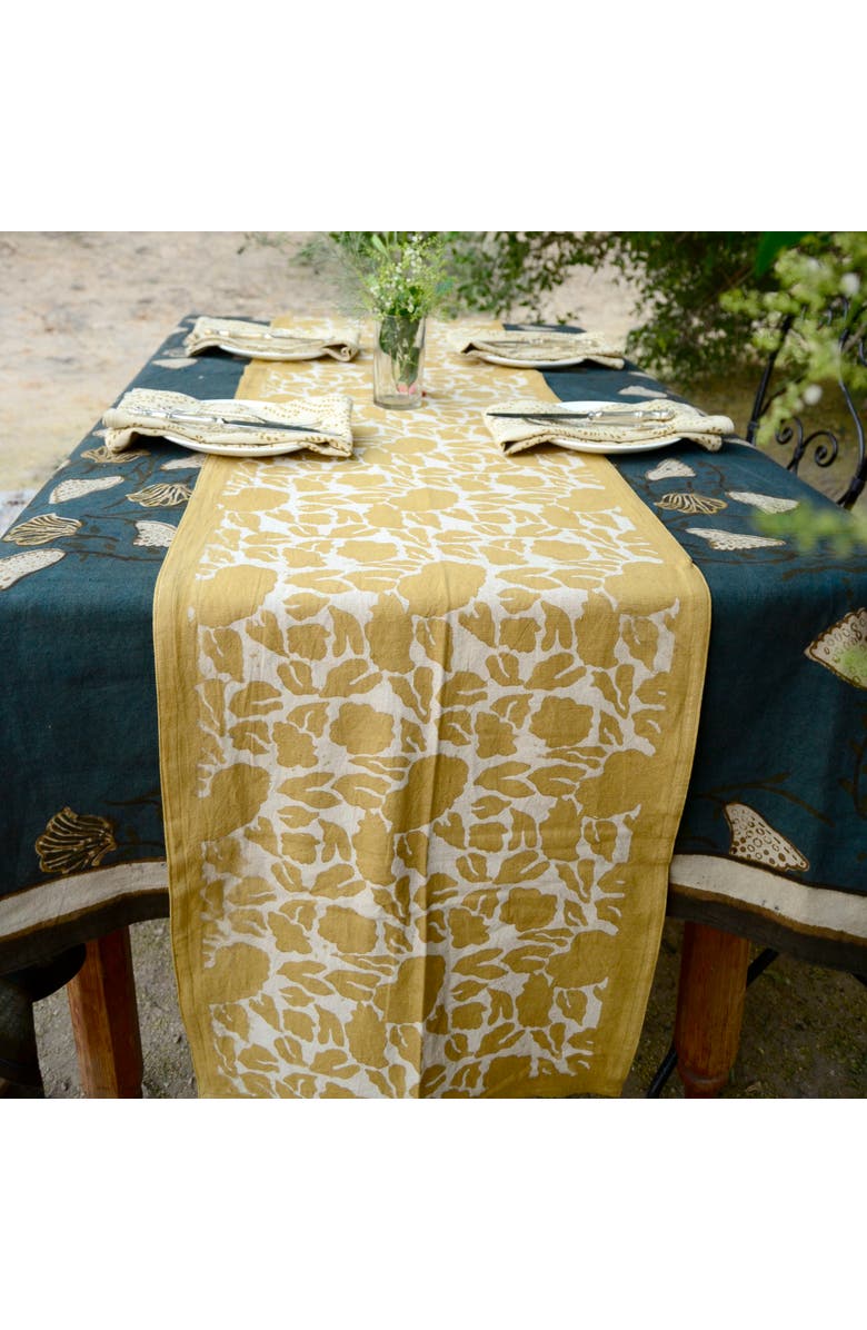 Ichcha Mustard Cotton Table Runner, Alternate, color, Yellow