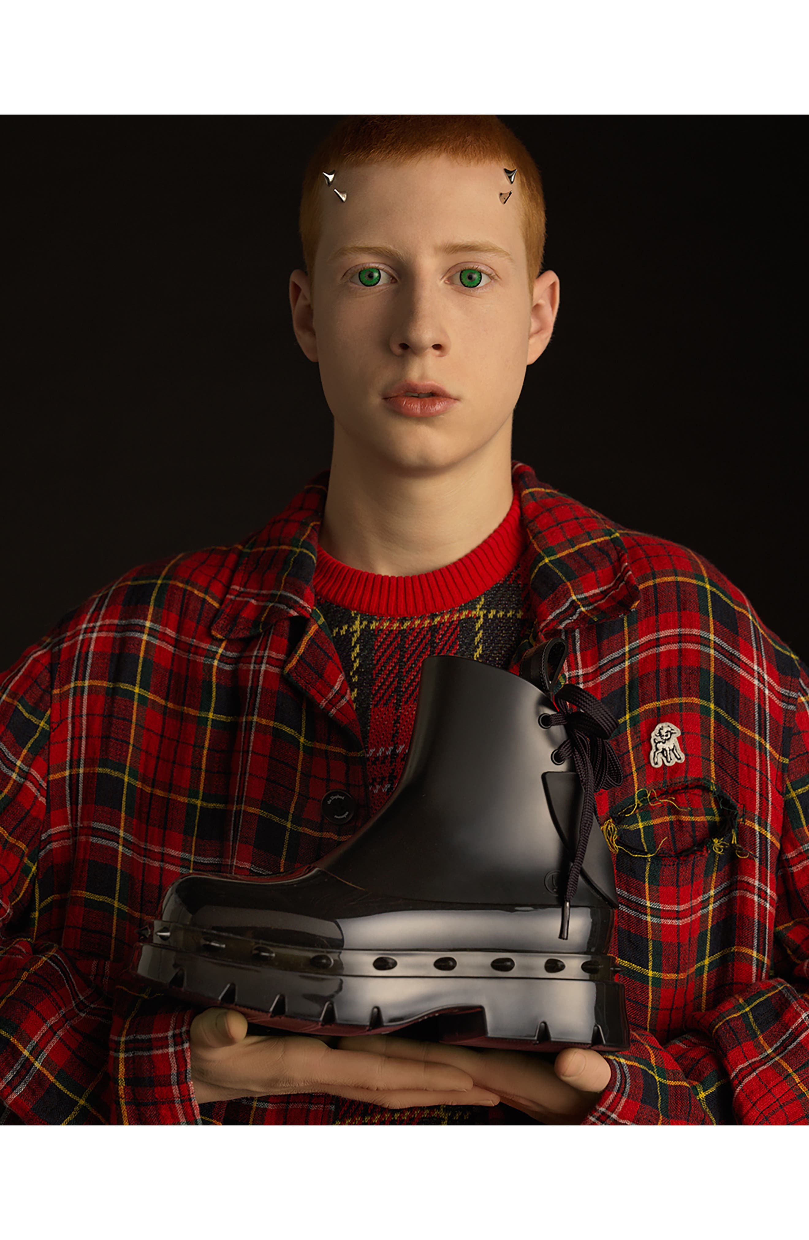 Melissa x Undercover Spikes Platform Boot, Alternate, color, 