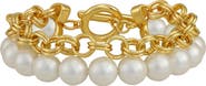 Vince Camuto Imitation Pearl Tiered Toggle Bracelet