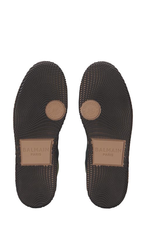 Shop Balmain Swan Mid Top Sneaker In Ubk Khaki/black