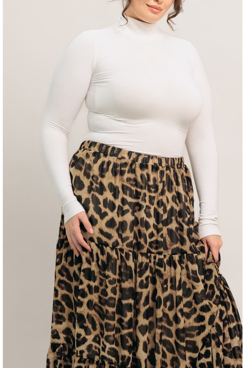 Leopard Print Tiered Maxi Skirt, Alternate, color, LEOPARD