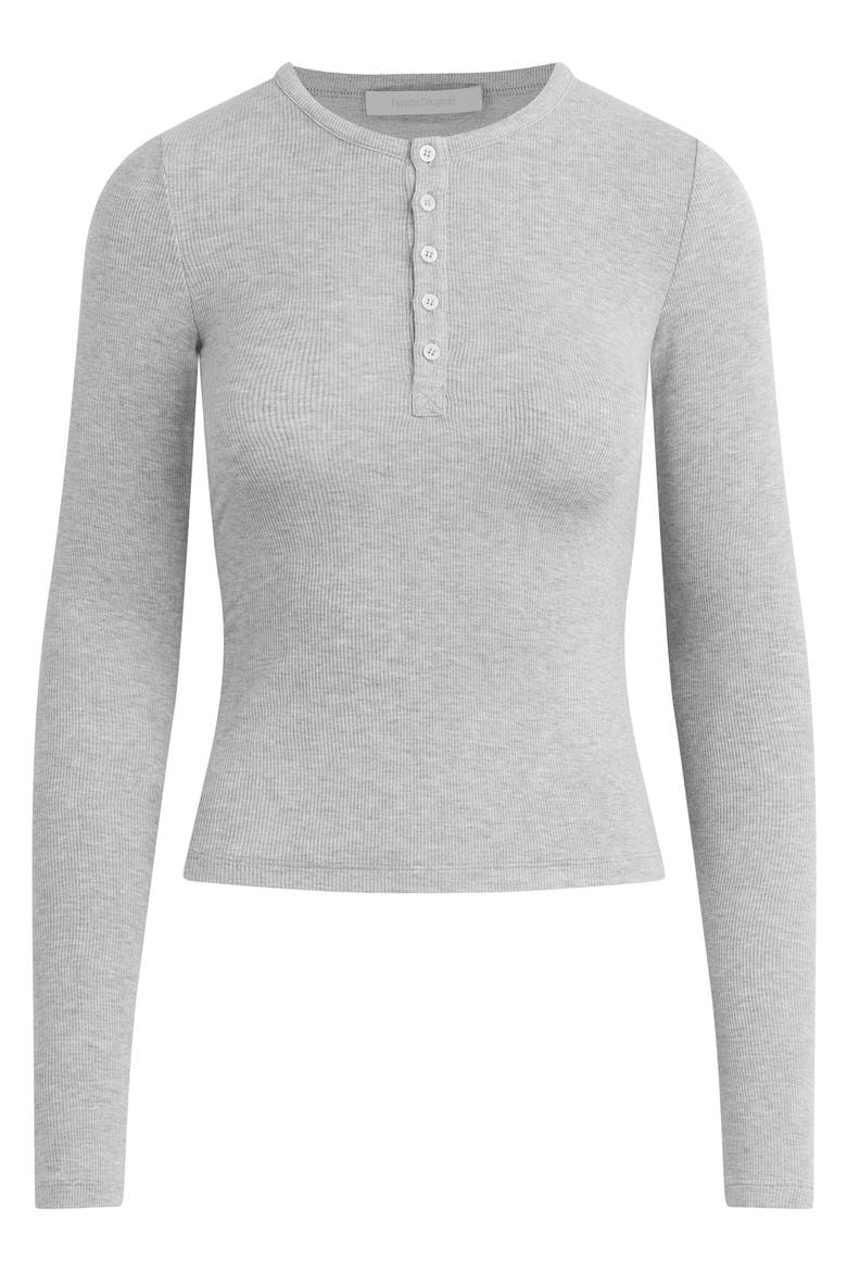 The Long Sleeve Rib Henley, Alternate, color, HEATHER GREY