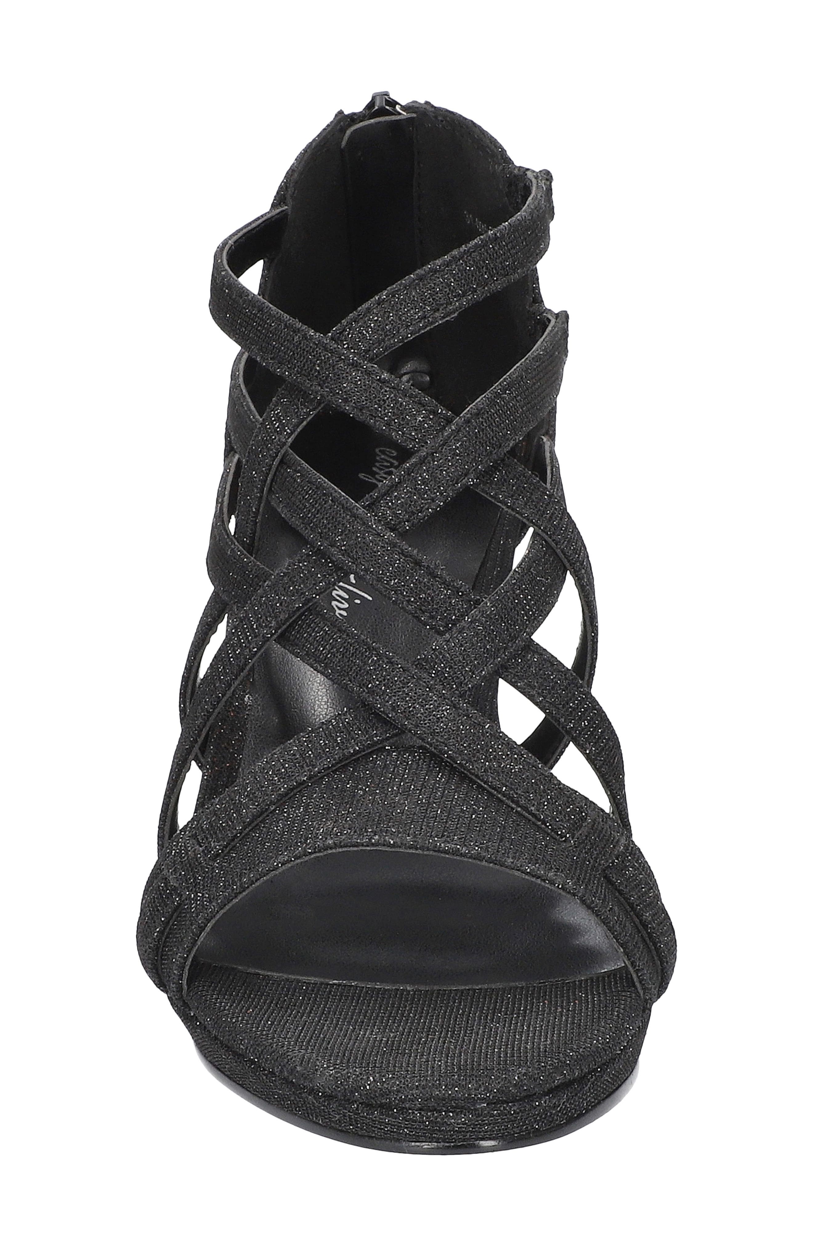 Amaze Caged Heeled Sandal - Multiple Widths Available, Alternate, color, BLACK GLITTER
