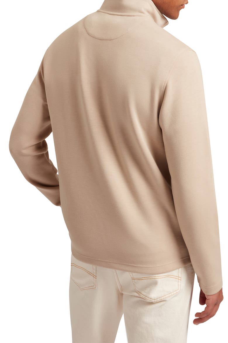 Viktoro Chest Stripe Quarter Zip Pullover, Alternate, color, TAUPE