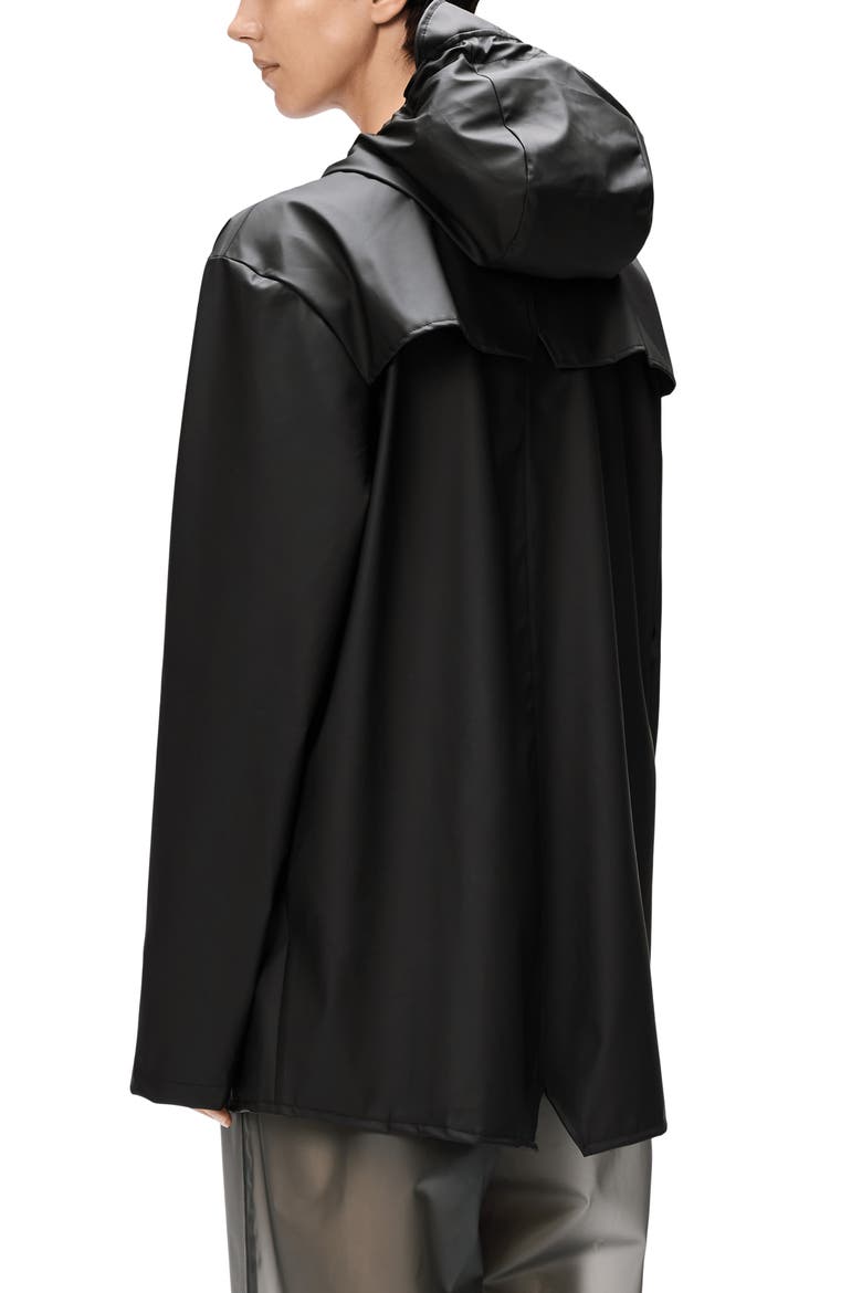 Gender Inclusive Lightweight Hooded Waterproof Rain Jacket, Alternate, color, BLACK