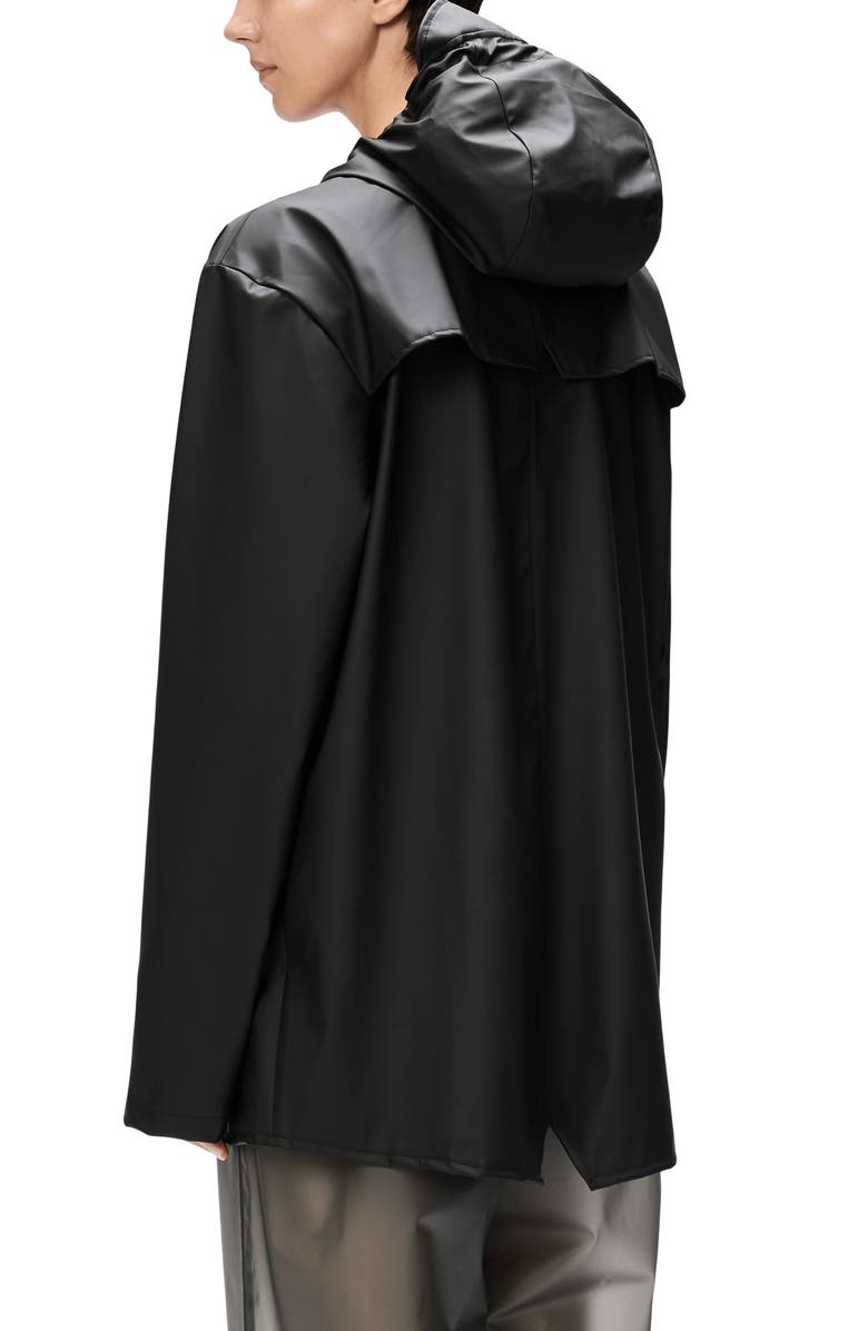 Rains Gender Inclusive Lightweight Hooded Waterproof Rain Jacket, Alternate, color, Black