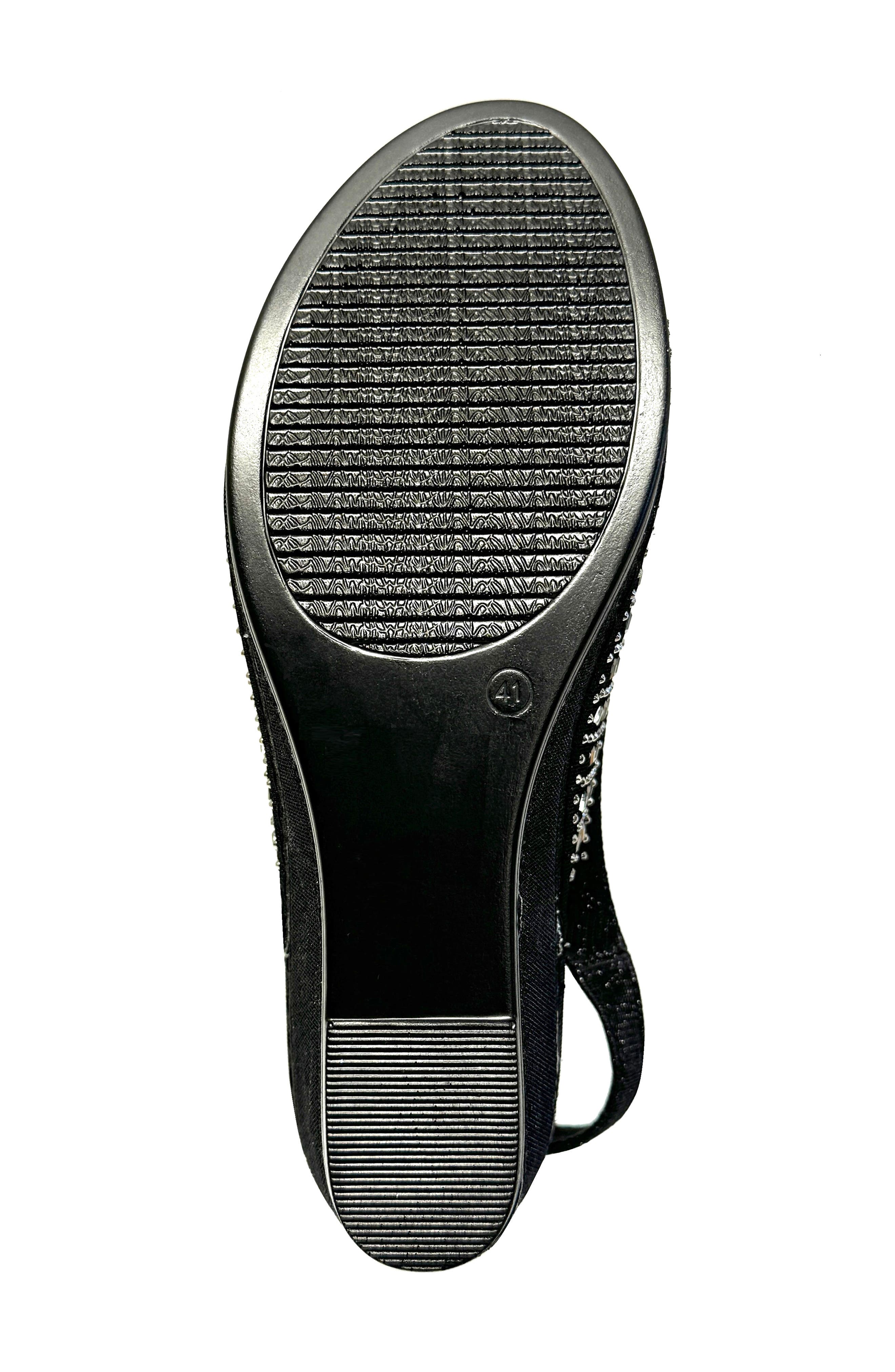 NINETY UNION Anita Crystal Embellished Slingback Wedge Sandal, Alternate, color, Black