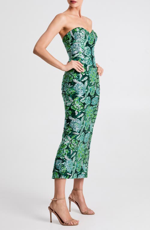 Helsi Monique Sequin Strapless Gown In Green