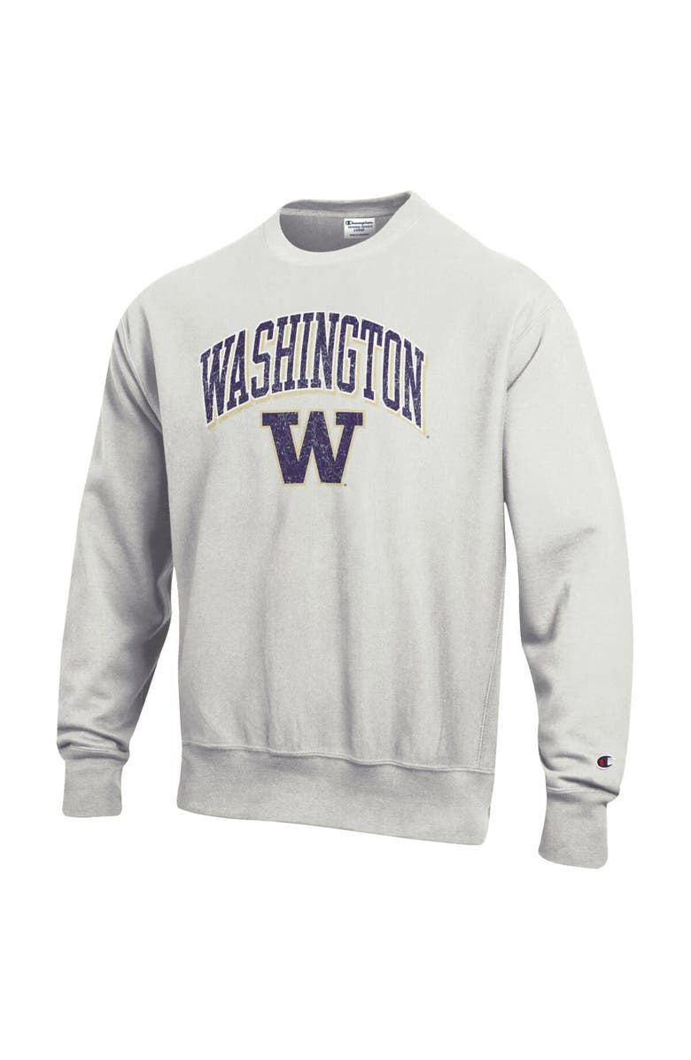 Champion Men's Champion Gray Washington Huskies Arch Over Logo Reverse Weave Pullover Sweatshirt, Main, color, 