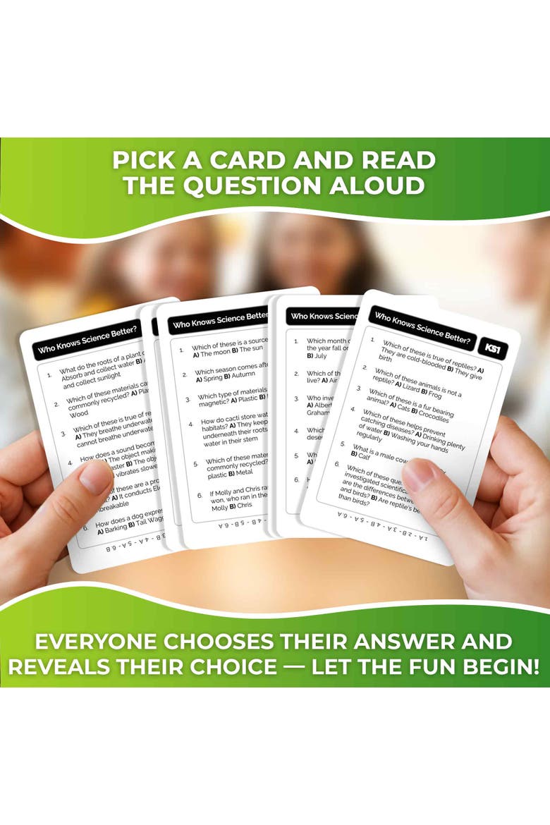 Who Knows Better? Trivia Card Games for Kids & Family, Alternate, color, Science