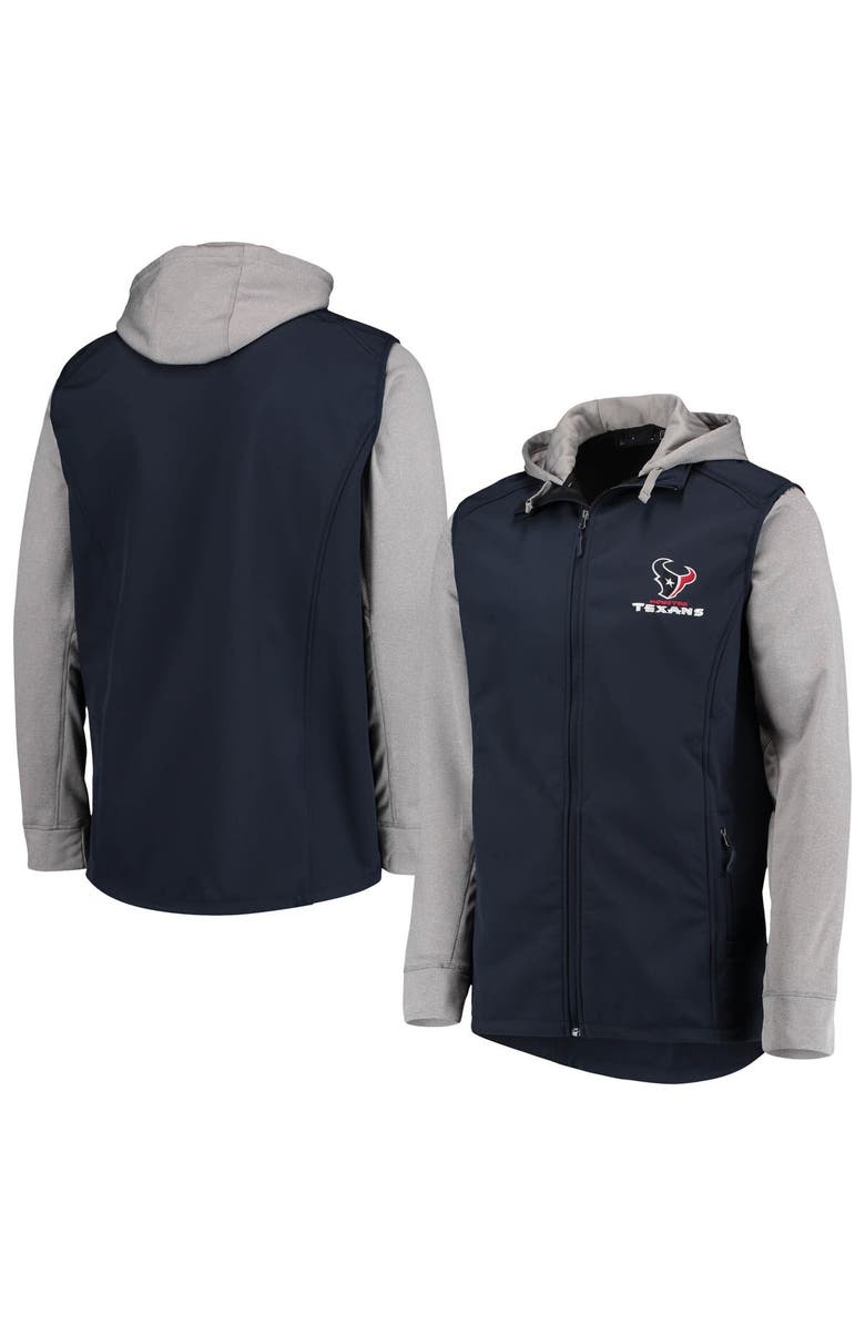 DUNBROOKE Men's Dunbrooke Navy/Gray Houston Texans Big & Tall Alpha Full-Zip Hoodie Jacket, Main, color, Navy