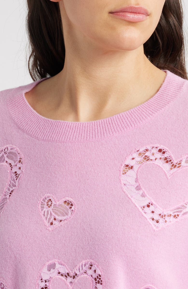 LoveShackFancy Parson Heartfelt Wool & Cashmere Sweater, Alternate, color, 