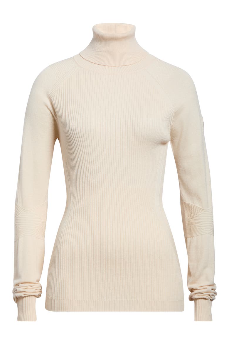 Rib Stretch Wool Turtleneck Sweater, Alternate, color, SPANISH WHITE