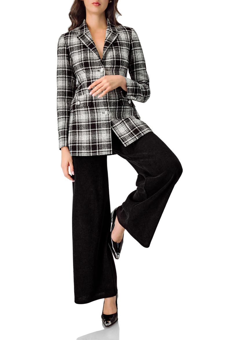 Corduroy High-Waisted Wide-Leg Trousers, Alternate, color, Black