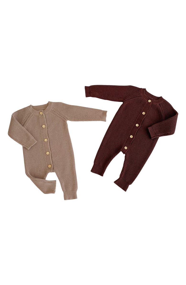 Ashmi & Co. Dallas Knit Cotton Romper, Alternate, color, Coffee