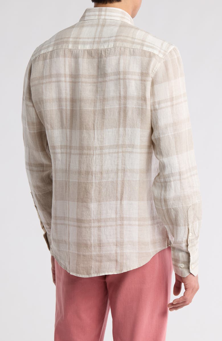 Bugatchi Axel Long Sleeve Linen Button-Up Shirt, Alternate, color,