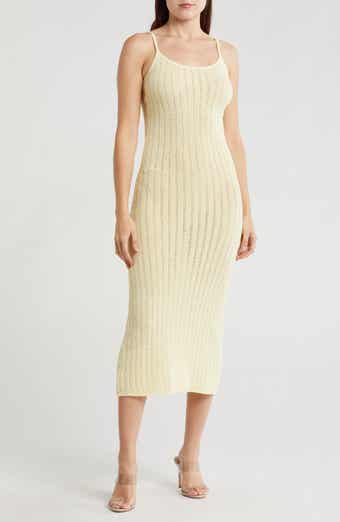 Lush Openwork Body-Con Sweater Dress