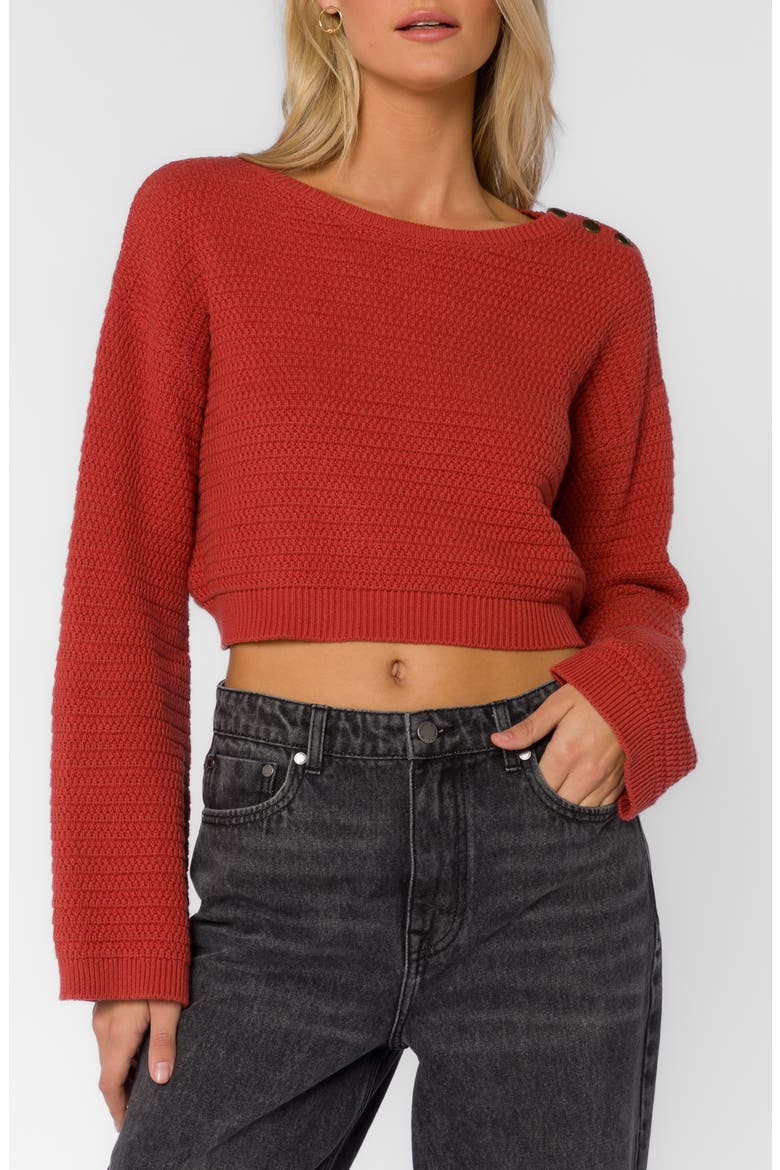 Carla Crop Sweater, Main, color, BURNT CORA