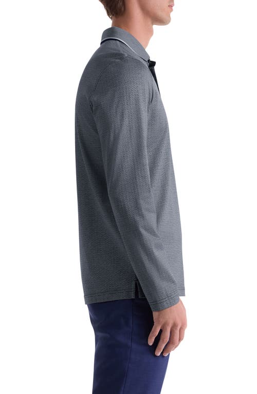 Bugatchi Mercerized Cotton Long Sleeve Polo In Blue