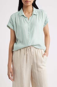 beachlunchlounge Darby Short Sleeve Button-Up Shirt