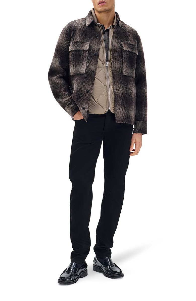 rag & bone Austin Plaid Wool Blend Flannel Button-Up Shirt Jacket, Alternate, color, Brown Plaid