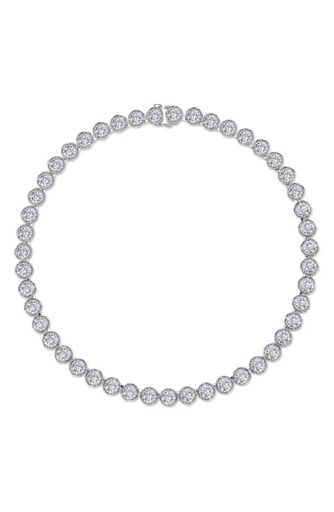 Blossom Cradle Simulated Diamond Line Necklace
