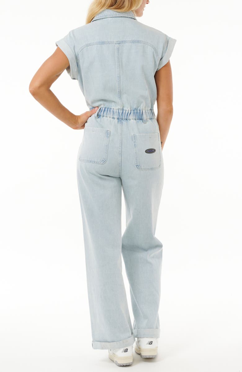 Rip Curl The Search Short Sleeve Denim Boilersuit, Alternate, color,