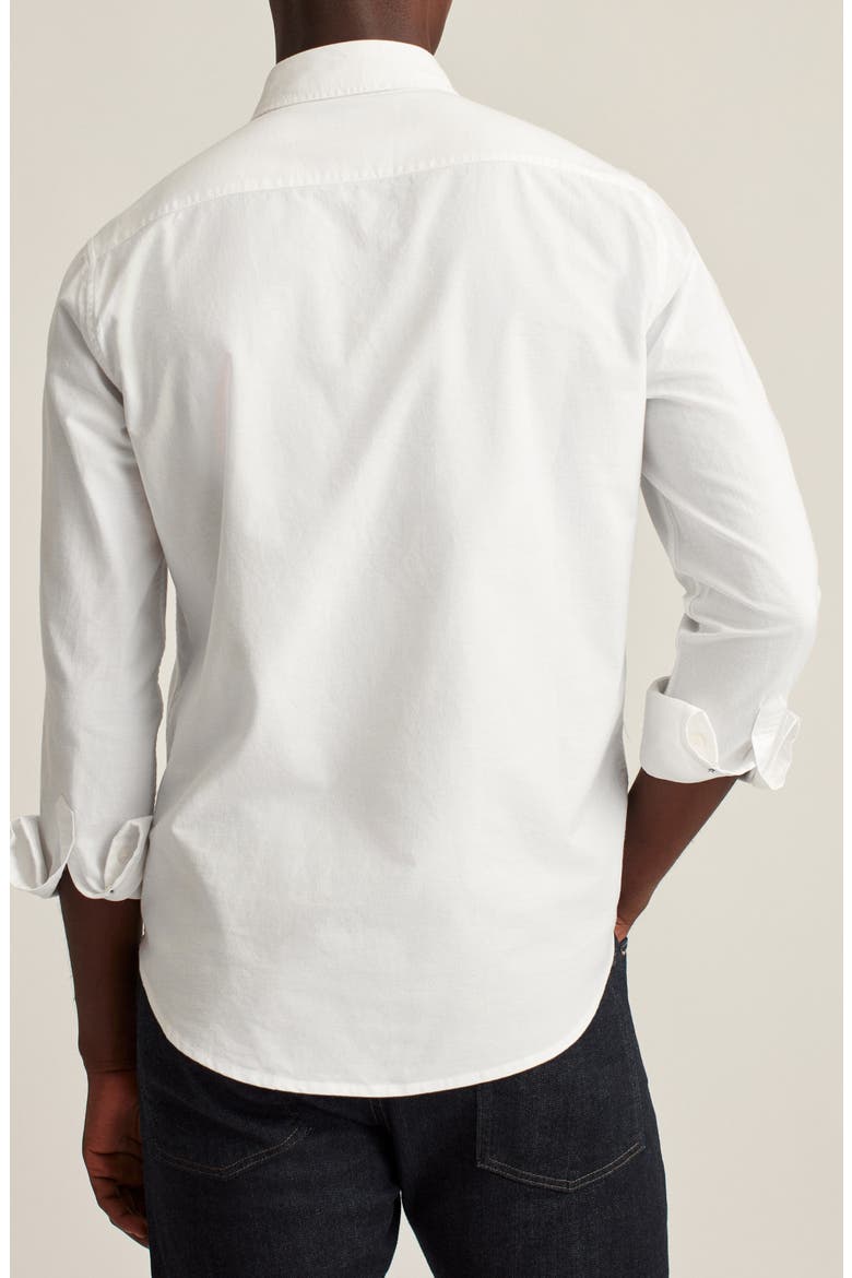 Slim Fit Solid White Stretch Cotton Button-Down Oxford Shirt, Alternate, color, SOLID - WHITE