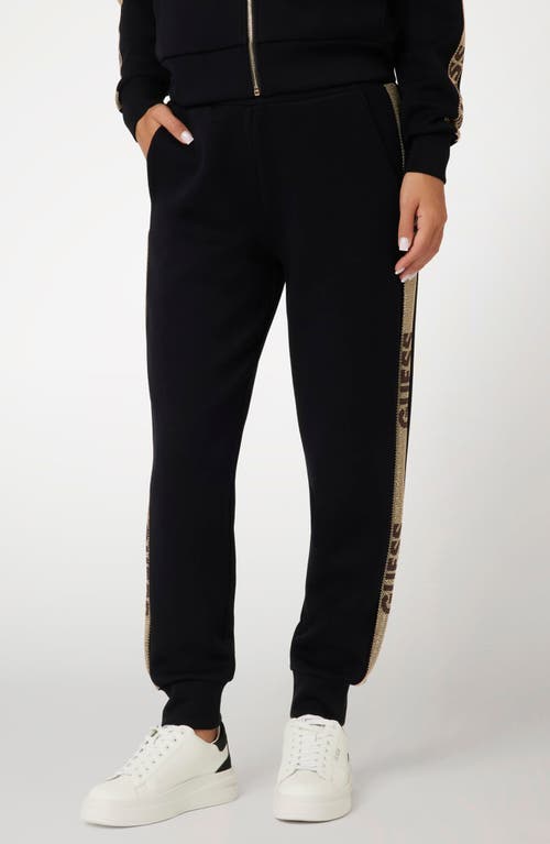 Guess Studs Logo Sweatpants In Jet Black