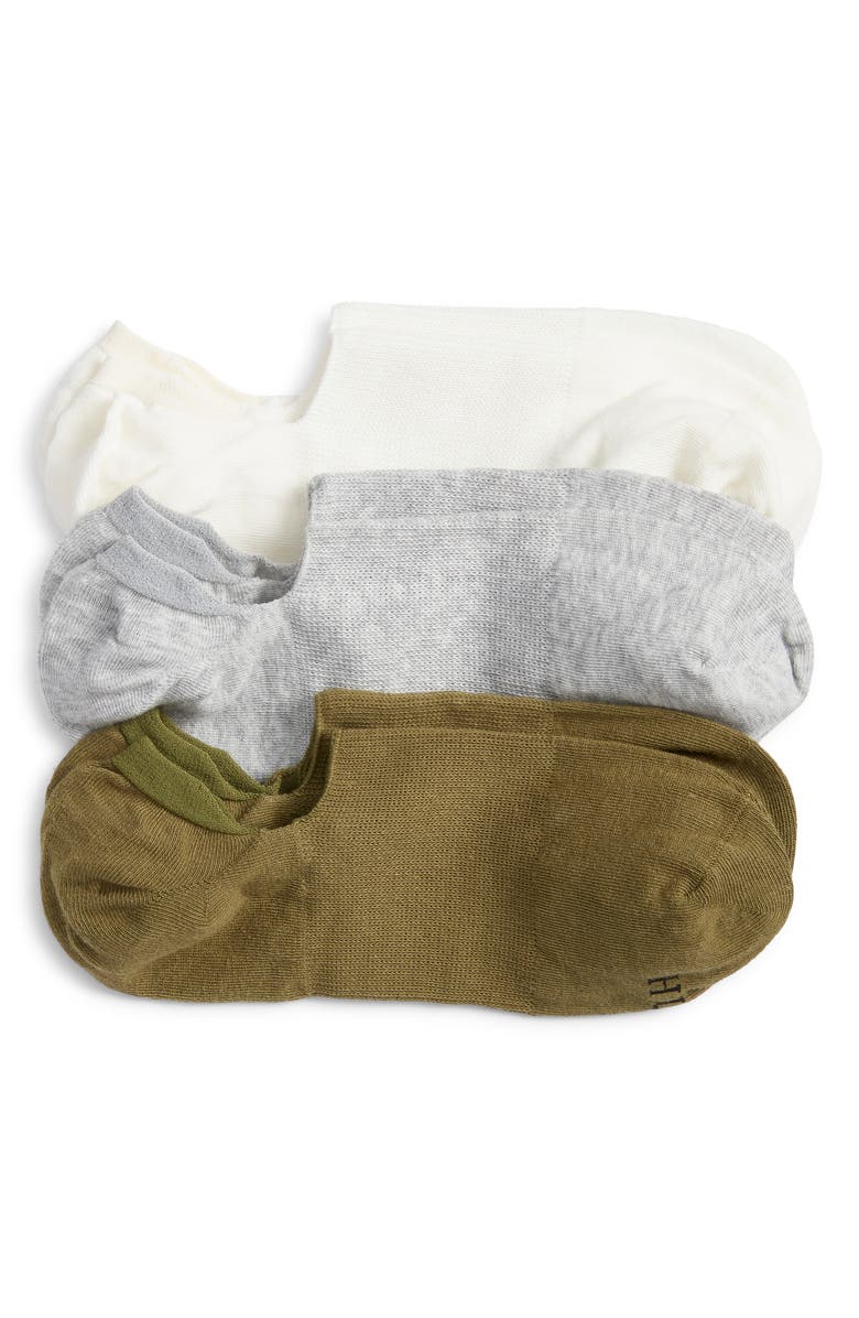 Hue Assorted 3-Pack Arch Hug Cotton Blend Liner Socks, Main, color, Earthy Pack