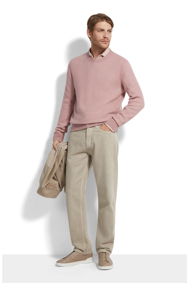 Oasi Seed Stitch Cashmere Sweater, Alternate, color, DUST PINK