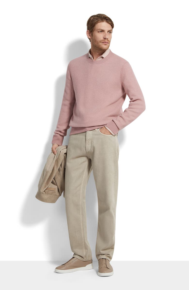 ZEGNA Oasi Seed Stitch Cashmere Sweater, Alternate, color, Dust Pink