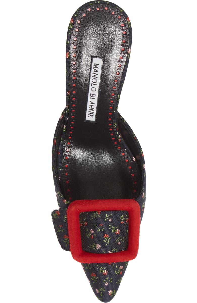 Manolo Blahnik Maysalebi Floral Pointed Toe Mule, Alternate, color,