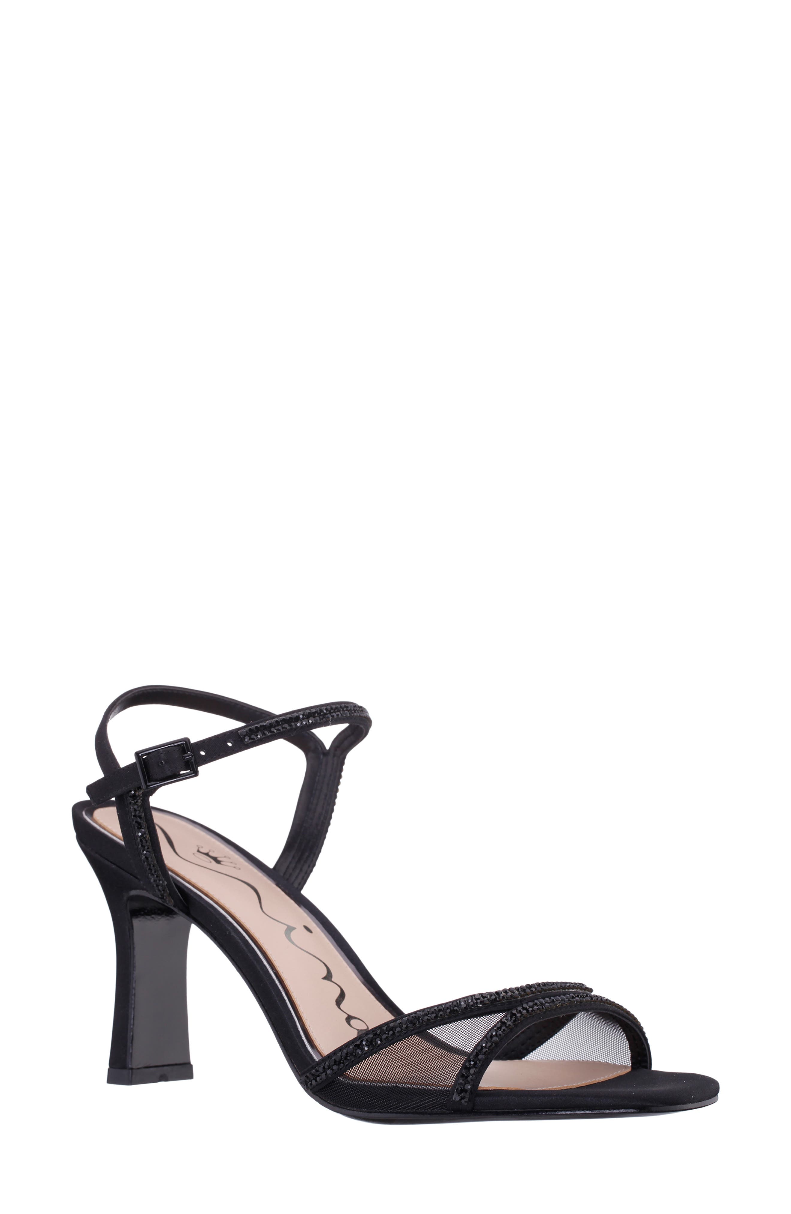 Nina Adela Ankle Strap Sandal, Main, color, Black