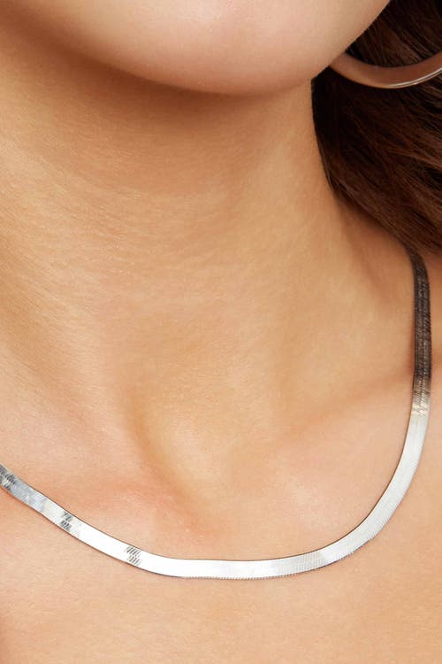 Oradina Mirage Herringbone Choker In Silver
