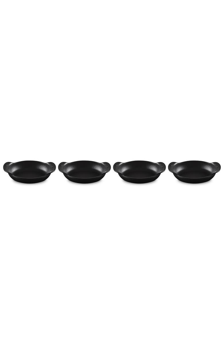 Le Creuset Gourmand Set of 4 1/3-Quart Enamel Cast Iron Oval Baker, Alternate, color, Matte Black