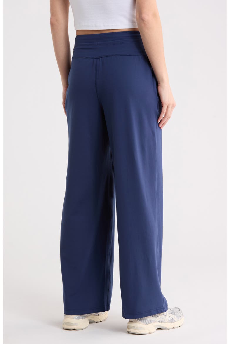 Interlock High Waist Pintuck Wide Leg Pants, Alternate, color, NAVAL BLUE