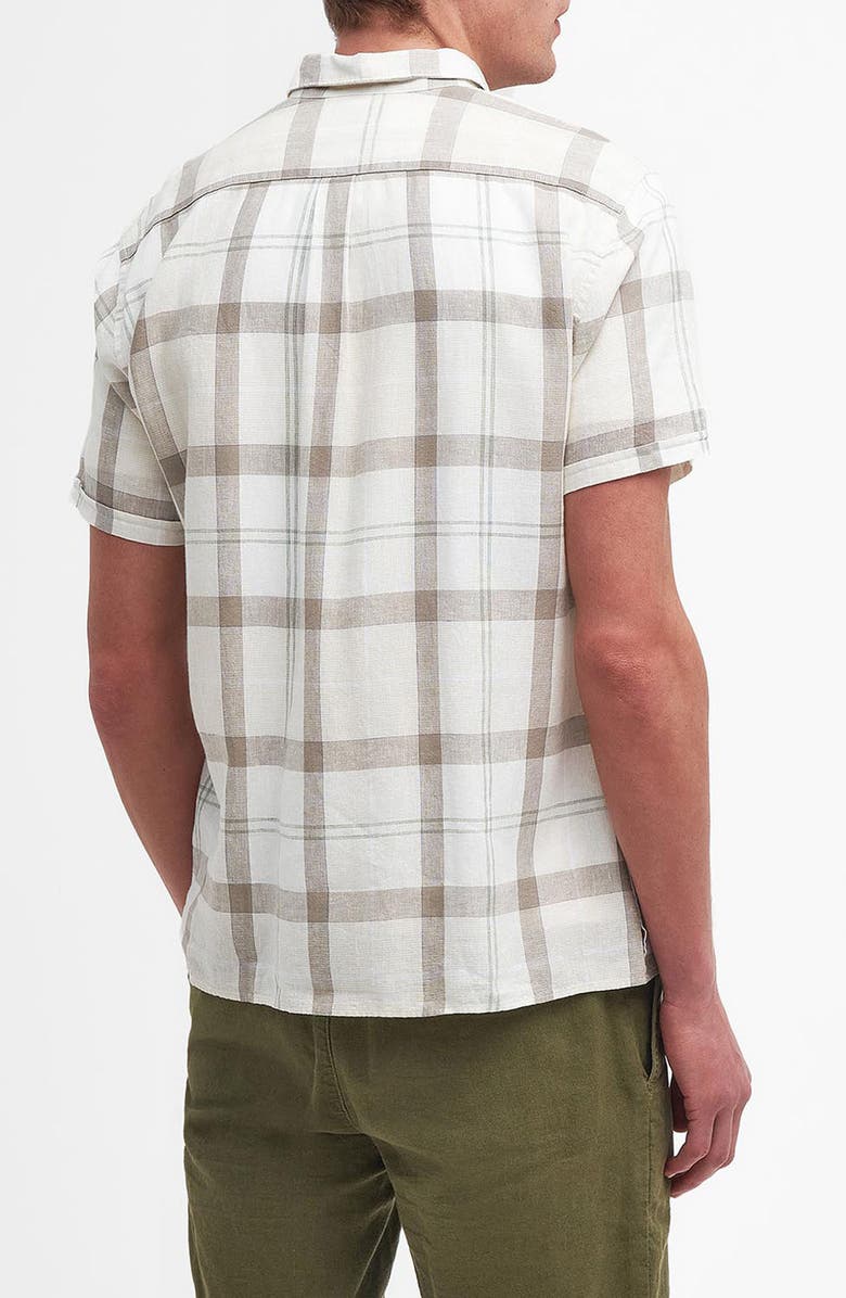 Barbour Croft Regular Fit Plaid Short Sleeve Linen Blend Button-Up Shirt, Alternate, color,