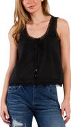 Billy T Lace Cotton Blend Tank Top